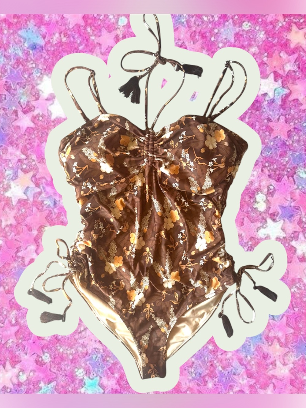 Spell and the Gypsy Bianca swimsuit XL L NWOT 70s boho halter retro vintage like